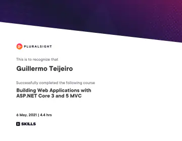 Certificate: Building Web Applications with ASP.NET Core 3 and 5 MVC