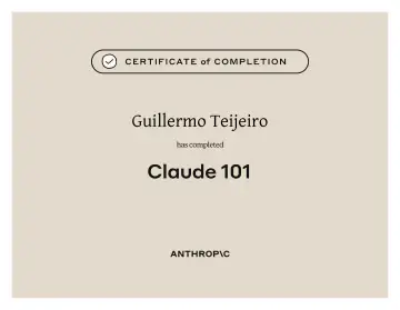 Certificate: Claude 101