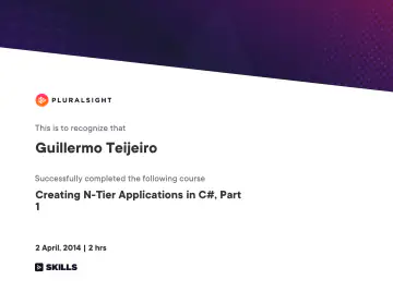Certificate: Creating N-Tier Applications in C#, Part 1