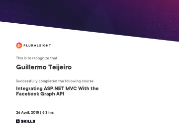 Certificate: Integrating ASP.NET MVC With the Facebook Graph API