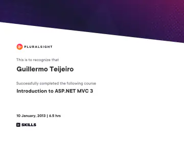 Certificate: Introduction to ASP.NET MVC 3