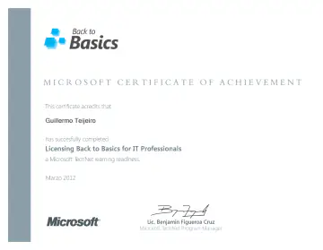 Certificate: Licensing Back to Basics for IT Professionals