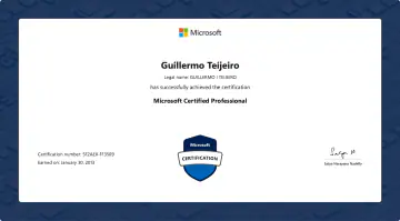 Certificate: Microsoft Certified Professional