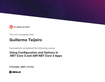 Certificate: Using Configuration and Options in .NET Core 3 and ASP.NET Core 3 Apps