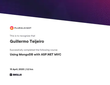 Certificate: Using MongoDB with ASP.NET MVC