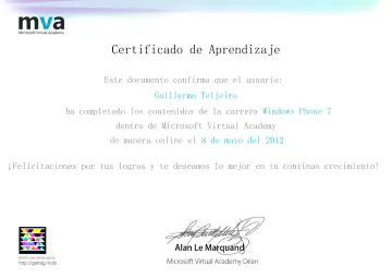 Certificate: Windows Phone 7