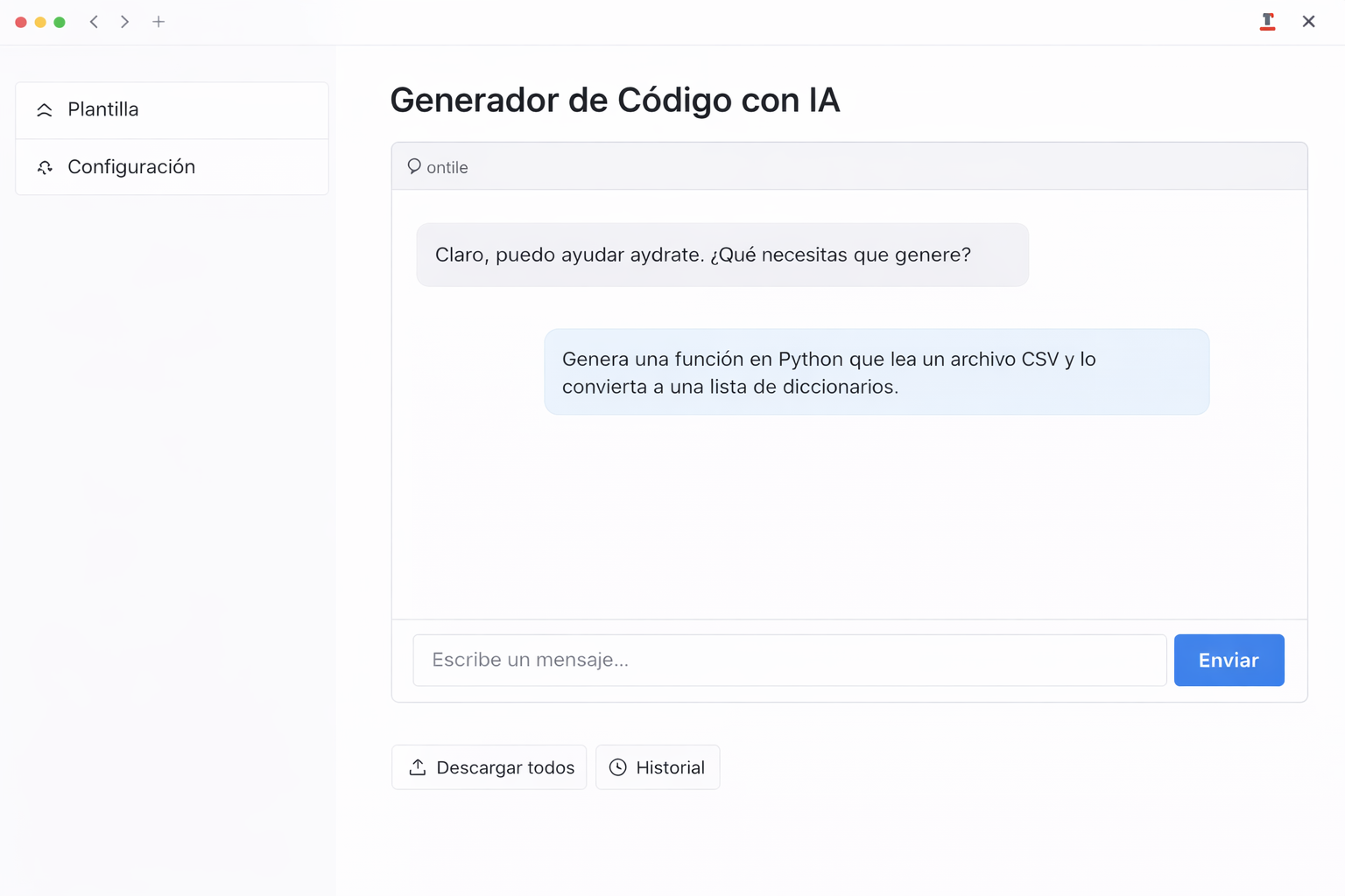 Generador de Codigo con IA